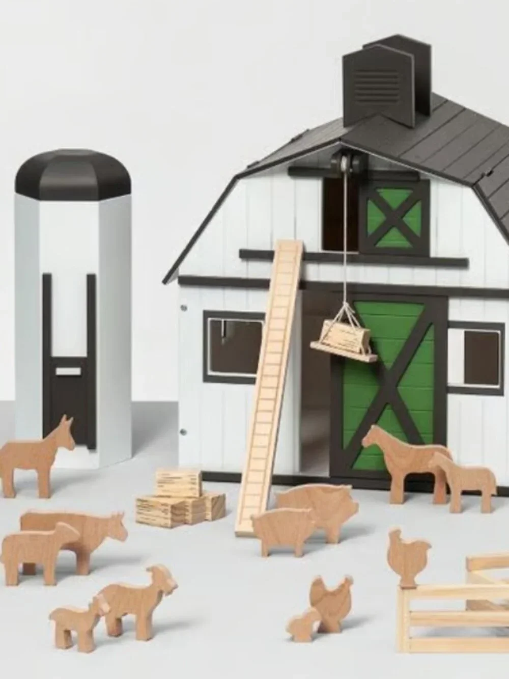 Hearth and Hand Magnolia Wood Barn & Animals Farm Set ~ NEW 24 PC Joanna Gains